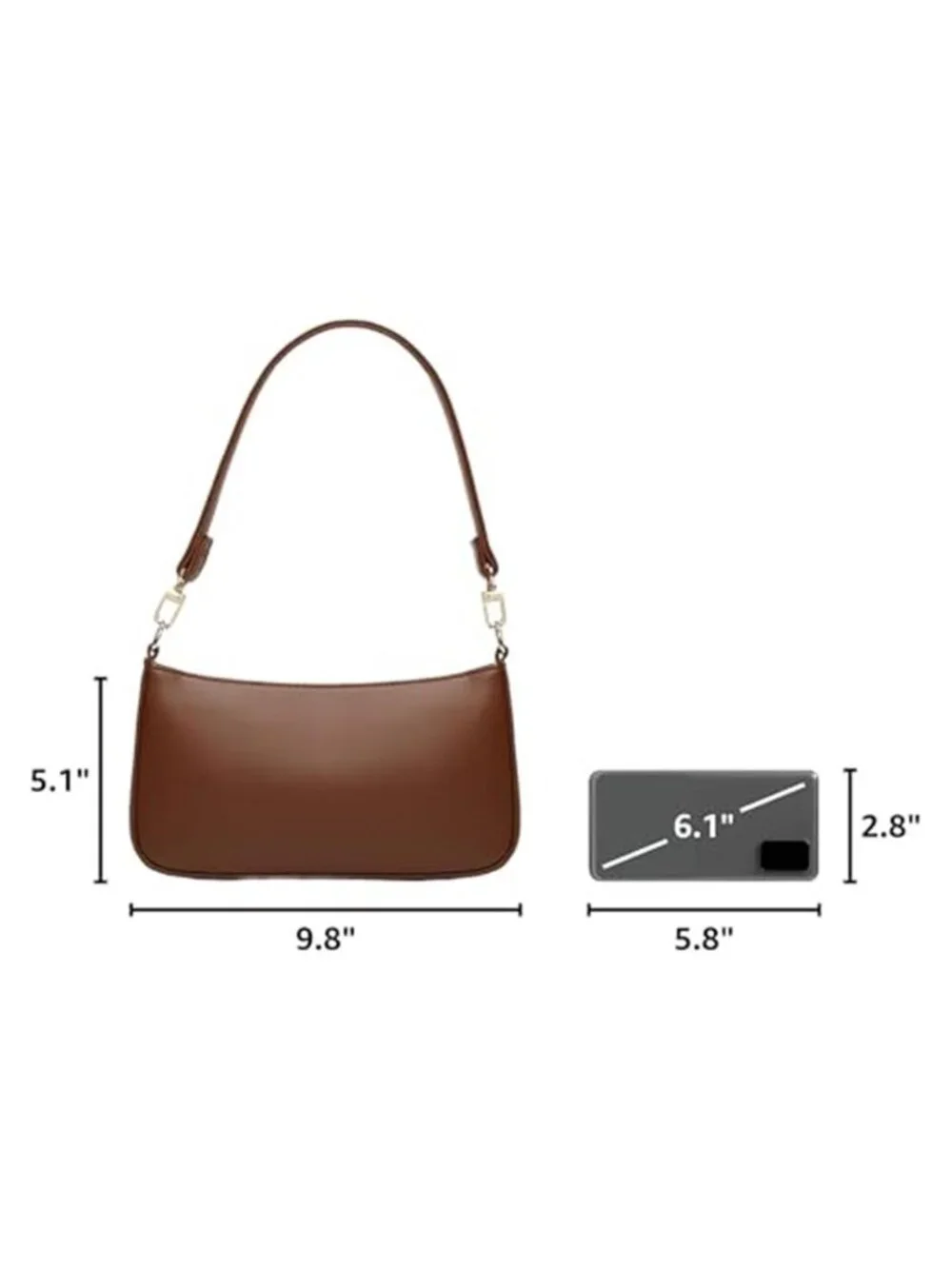 Womens Y2K Hobo Bag Vegan Leather Shoulder Purse Underarm Retro Handbag